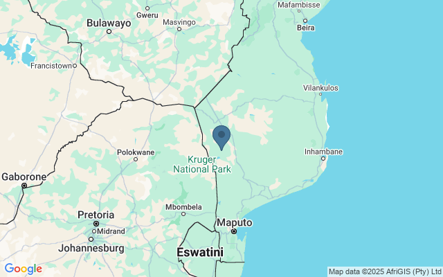 Kaart met locatie Limpopo Nationaal Park